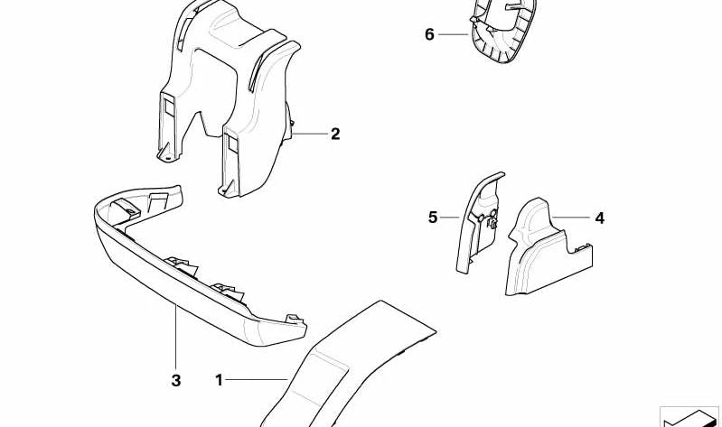 Seat rail cover right for BMW X5 E70 (OEM 52307171166). Original BMW