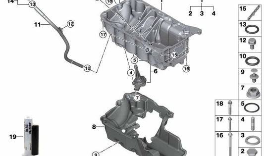 Cubierta Acústica para BMW Serie 2 F45, F46, X1 F48, X2 F39, MINI F54, F55, F56, F57, F60 (OEM 11148577167). Original BMW