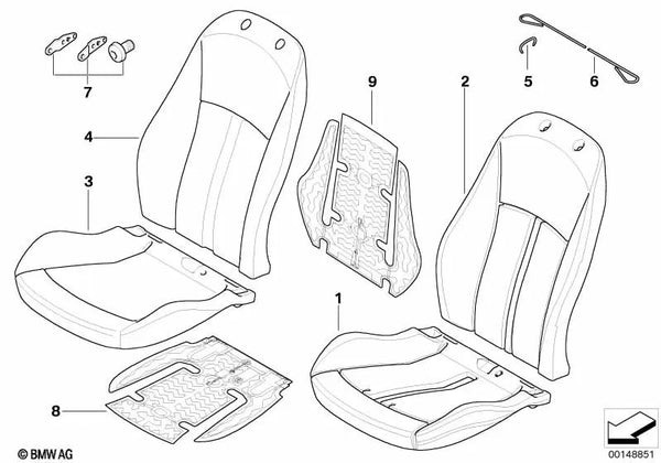 Elemento calefactor respaldo para BMW E85, E86 (OEM 52107053844). Original BMW