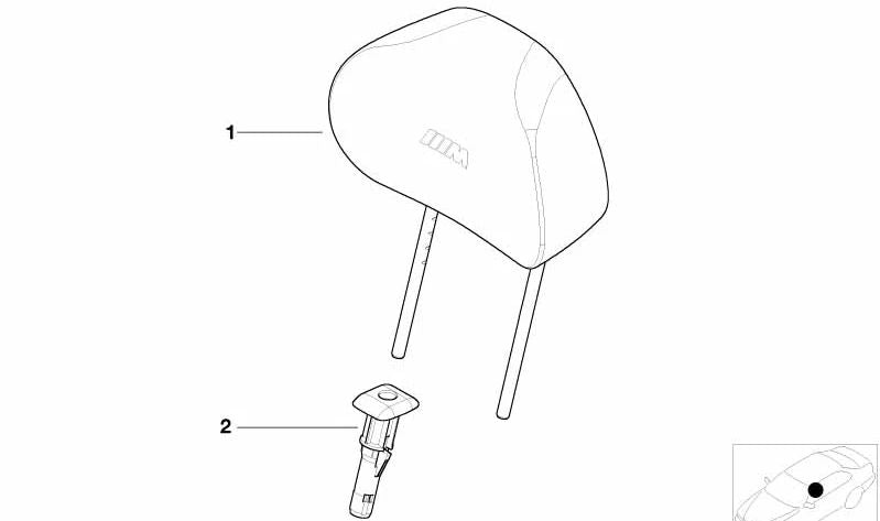 Right guide for BMW 3 Series E46, 6 Series E63 (OEM 52107902004). Original BMW.