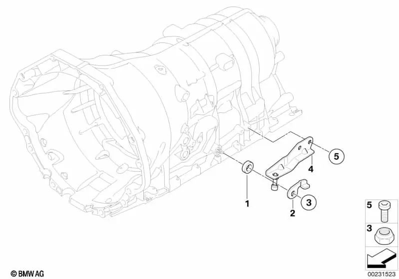 Tuerca hexagonal para BMW E90, E91, E92, E60, E61, E63, E64, E65, E66, F01, F02, E84, E83, E53, E70, E71 (OEM 24147571207). Original BMW