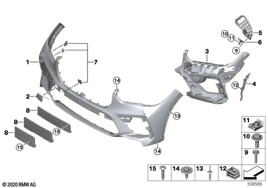 Soporte para faro antiniebla izquierdo para BMW X5 F95 (OEM 51118069917). Original BMW