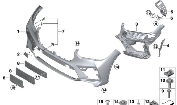 Soportes para sensores de aparcamiento delanteros (PDC/PMA) OEM 51118081668 para BMW X5M (F95). Original BMW.