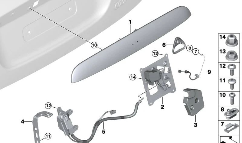 Tuerca hexagonal para BMW i I12, I15 y MINI F57 (OEM 51249907504). Original BMW