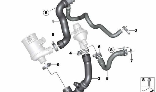 Supply line for BMW X1 E84 (OEM 11537640000). Original BMW