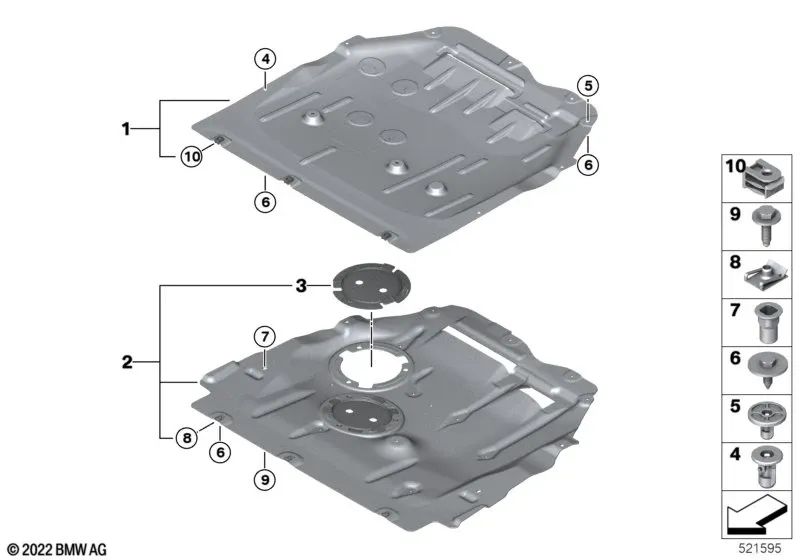 Tapa de Servicio para BMW Serie 2 U06, X1 U11 (OEM 51755A117C2). Original BMW.