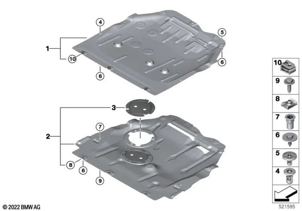 Tapa de Servicio para BMW Serie 2 U06, X1 U11 (OEM 51755A117C2). Original BMW.