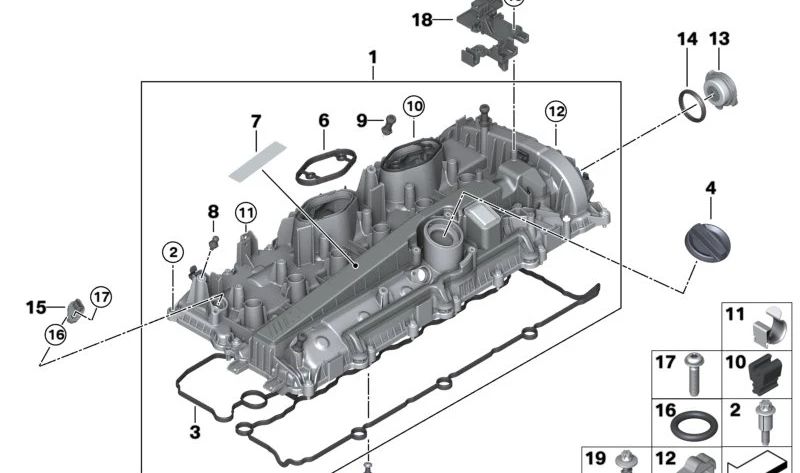 Tubo de retorno de aceite para BMW Serie 2 G87, Serie 3 G20N, G21N, G80, G81, Serie 4 G26, G82, G83, X3 F97, F97N, X4 F98, F98N (OEM 11128064483). Original BMW.