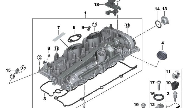 Perno esférico OEM 11157590624 para BMW G87, G80, G81, G82, G83, F10, F06, F12, F13. Original BMW.