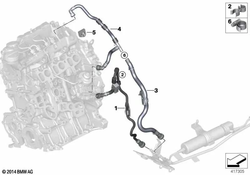 Kraftstoff-Rücklaufleitung para BMW Serie 1 F20N, F21N (OEM 13538514093). Original BMW.