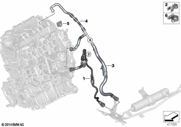 Kraftstoff-Rücklaufleitung para BMW Serie 1 F20N, F21N (OEM 13538514093). Original BMW.