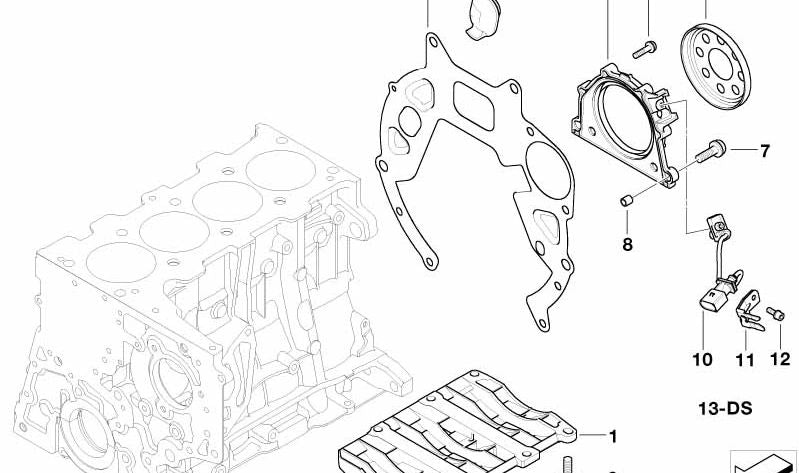 Placa de cubierta para BMW Serie 1 E87, Serie 3 E46, E90, E91, Serie 5 E60, E61 (OEM 11147789874). Original BMW