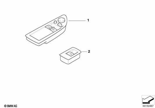 Interruptor del elevalunas del lado del conductor para BMW Serie 3 E92, E92N (OEM 61319217348). Original BMW