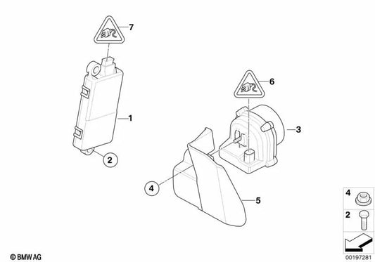 Cubierta de la sirena de emergencia para BMW E63, E64 (OEM 65756937761). Original BMW