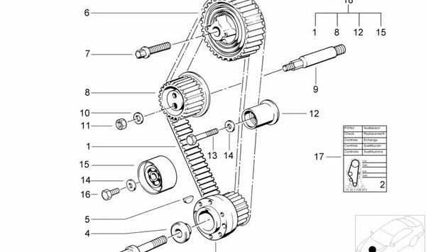 Tornillo para BMW Serie 3 E30, E36 Serie 5 E34 (OEM 11311734677). Original BMW