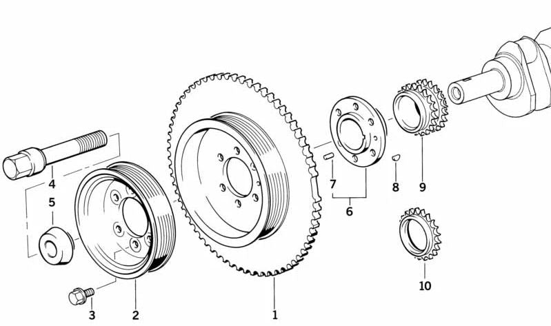 Polea para BMW E36, E34, E39, E38 (OEM 11281735358). Original BMW