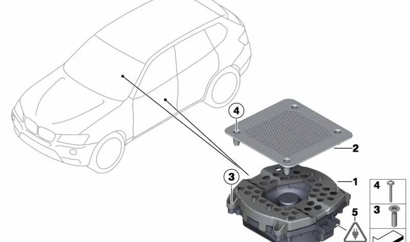 Rejilla de altavoz central derecha OEM 65136826952 para BMW G08 (iX3). Original BMW.