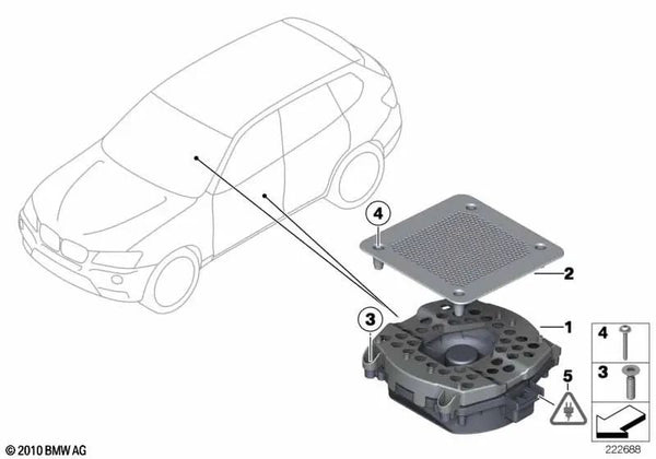 Bass central para BMW X3 F25, X5 E70, E70N, X6 E71 (OEM 65139217913). Original BMW