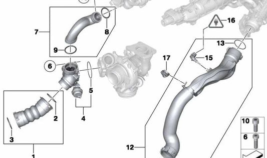 Junta tórica (O-Ring) OEM 11658509140 para BMW F07, F10, F11, F01, E70, E71. Original BMW.