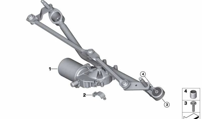 Sistema completo de limpador de para -brisa com o OEM Engine 61617192966 para BMW Z4 (E85, E86). BMW original.