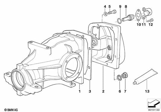 Tapa de transmisión para BMW E34, E32 (OEM 33101211707). Original BMW.