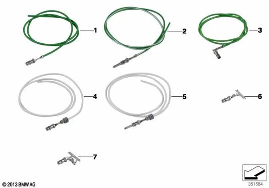 Terminal rotondo 2.5 con cavo per BMW E81, E82, E87, F20, F21, F30, F32, F07, F10, F06, F01, F02, E31, I01, I12, E84, F39, E83, F25, F97, G01, G02 , E53, F15, F95, G05, E71, F16, G06, E85, E89 (OEM 61130007472). BMW originale.