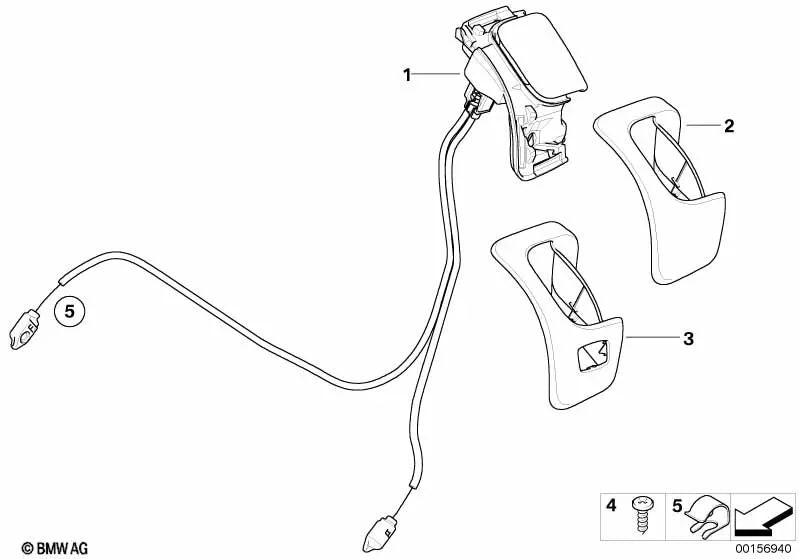 Blende de Desbloqueo Izquierda para BMW Serie 1 E81, E82, E88 (OEM 52109129085). Original BMW