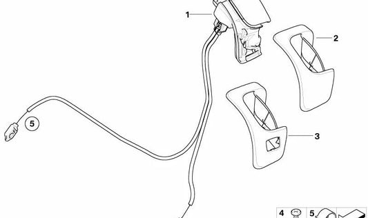 Right release unit for BMW E81, E82, E88, E92 (OEM 52106979352). Original BMW