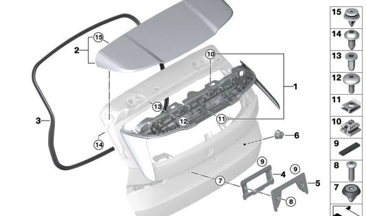 Aeroblade para BMW X1 U11 (OEM 51627011130). Original BMW