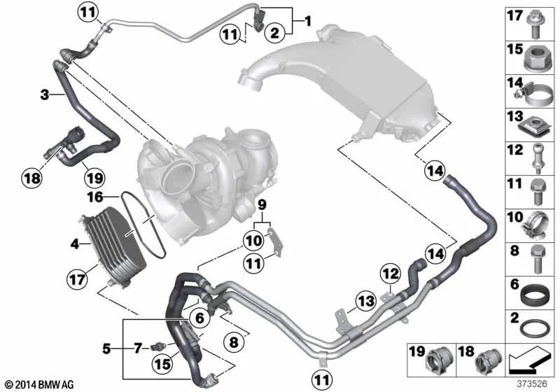 Junta para BMW Serie 5 F10, F11, Serie 7 F01N, F02N, X5 E70N, F15, X6 E71, F16 (OEM 17518515017). Original BMW.