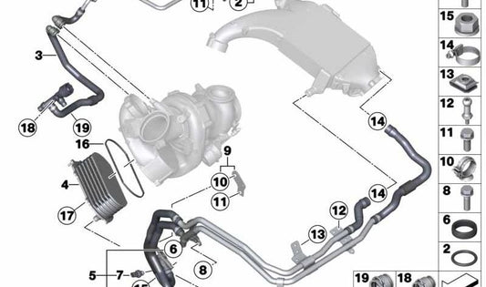 Junta de perfil para BMW Serie 5 F10, F11, Serie 7 F01N, F02N, X5 E70N, F15, X6 E71, F16 (OEM 11538519881). Original BMW