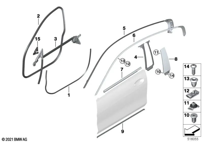 Junta de puerta para BMW F93, G16 (OEM 51768739183). Original BMW