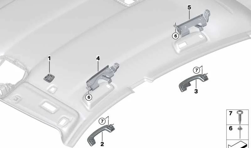 Asa de techo trasera izquierda OEM 51169137193 para BMW F07. Original BMW.