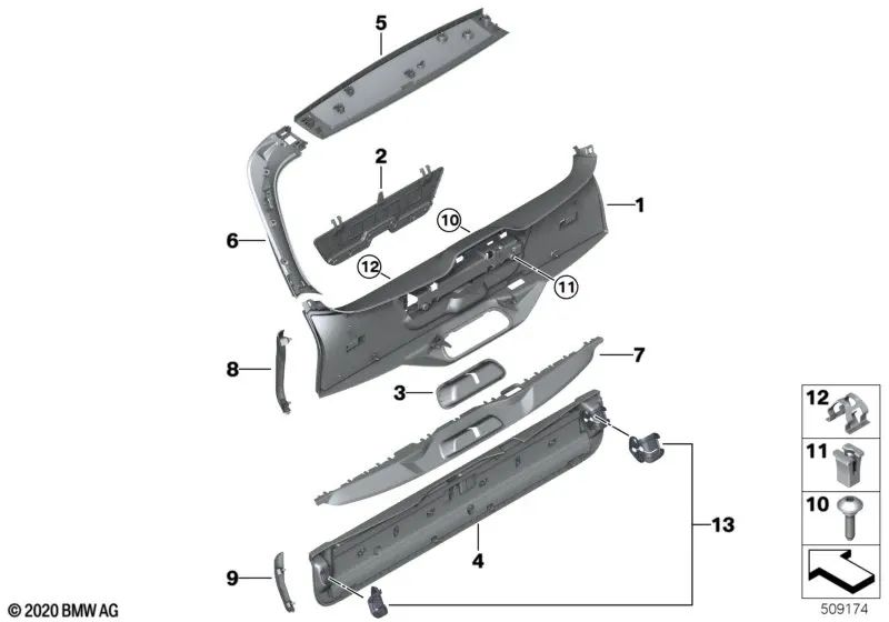 Recubrimiento Central del Portón Trasero para BMW G07, G07N (OEM 51497481251). Original BMW.