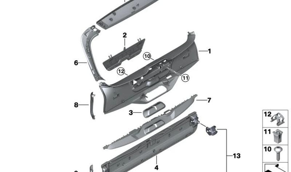 Juego de Cubierta de Goma para Pasador de Cierre para BMW X5 F95, G05, G18, X7 G07 (OEM 51499450083). Original BMW