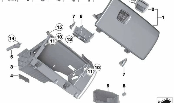 Tapa embellecedora OEM 51167012812 para BMW E63, E64, F01, F02, F04. Original BMW