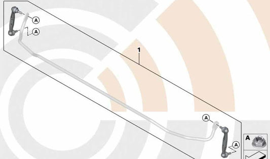 Gioco di riparazione per supporto stabilizzatore OEM 3332467067 per BMW F20, F21, F22, F23, F30, F31, F34, F35, F32, F33, F36. BMW originale.