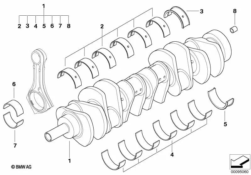 Cojinete azul para BMW E60, E61, E63, E64, E65, E66, E53 (OEM 11247528900). Original BMW