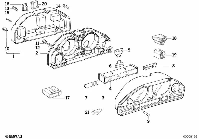 Tapa para BMW Serie 5 E34, Serie 7 E32 (OEM 62111388805). Original BMW.