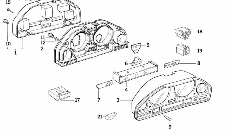 Símbolo de Control para BMW E34, E32 (OEM 62111378587). Original BMW