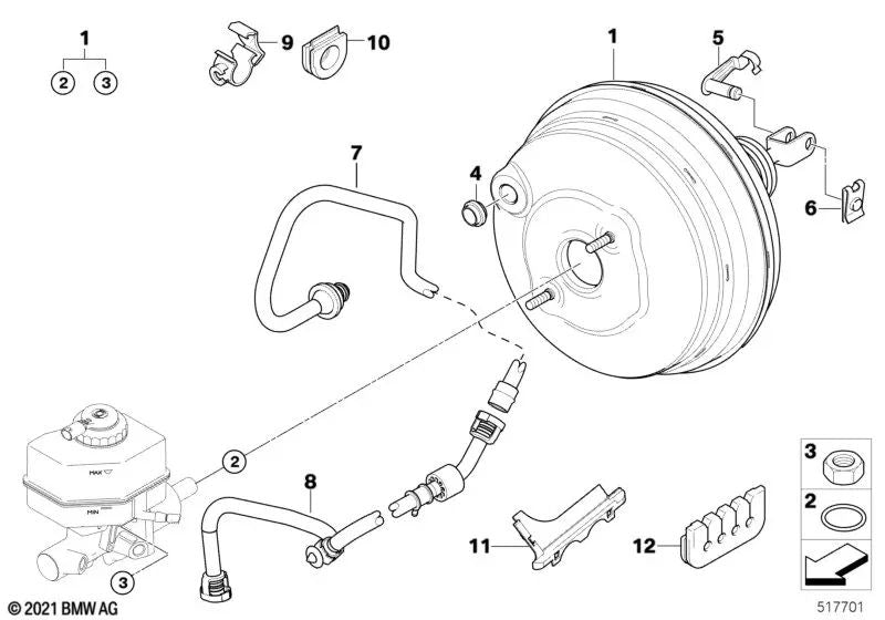 Vacuum duct for BMW X3 E83N (OEM 34333416004). Original BMW