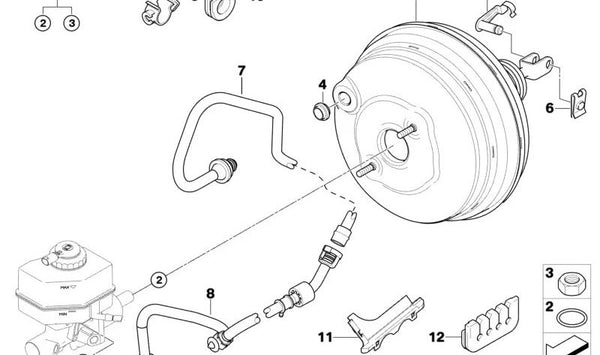 Tubería de vacío para BMW E83N (OEM 34333415328). Original BMW