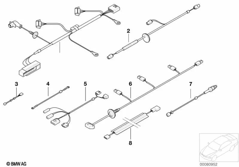 Cableado reposabrazos central para BMW E39 (OEM 61128378794). Original BMW.