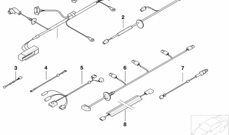 Rear window switch connection cable for BMW E39 (OEM 61128371988). Original BMW