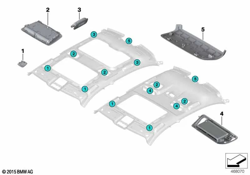 Espejo de Maquillaje Alcantara Fondo para BMW G12, G12N (OEM 51447989426). Original BMW