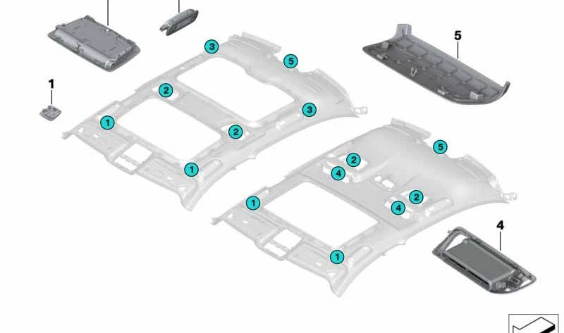 Cubierta de luz de freno Alcantara para BMW G11, G12 (OEM 51447989502). Original BMW