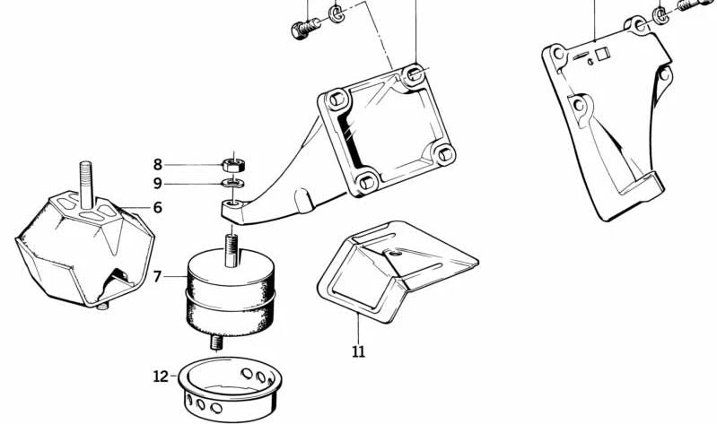 Suporte direito para BMW 5 E28 Series (OEM 11811127362). BMW original