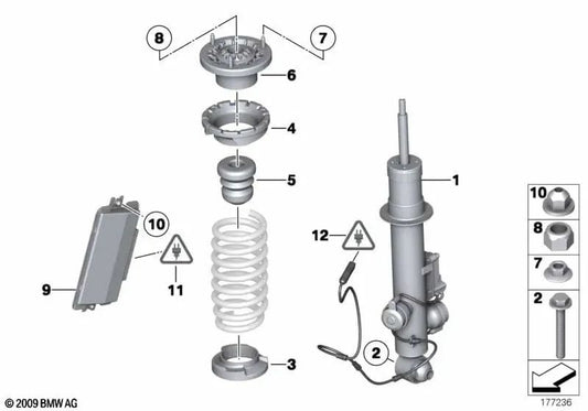 Stoßdämpfer hinten rechts für BMW F10, F06, F10N, F06N (OEM 37126856986). Original BMW.