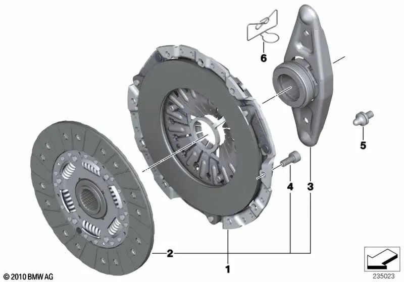 Juego de Piezas de Embrague para BMW E82, E88, E90, E91, E92, E93, F30, F31, F34, F32, F33, F36, E60N, F10, F11, E84, F25, E89 (OEM 21208631999). Original BMW