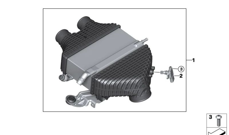 Intercooler para BMW Serie 2 F87N, Serie 3 F80, F80N, Serie 4 F82, F83 (OEM 17517846235). Original BMW